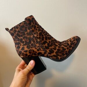 Cheetah print booties
